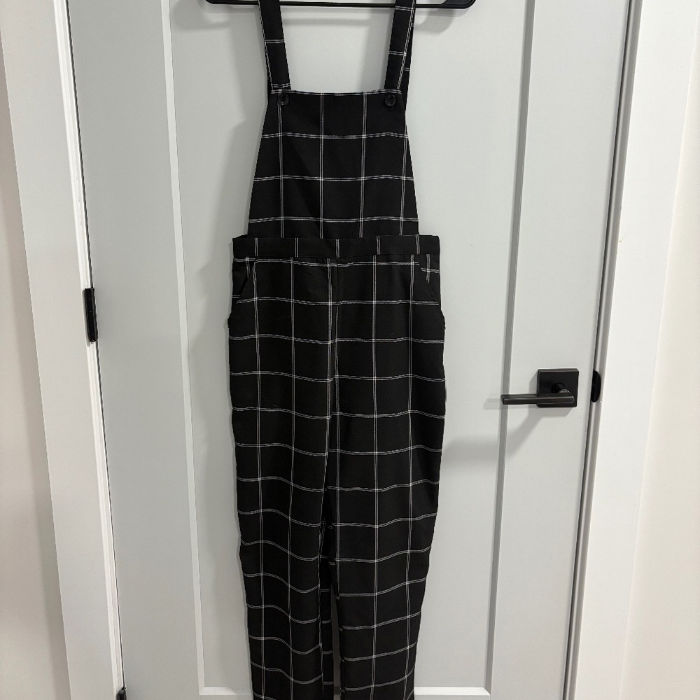 Plaid overalls